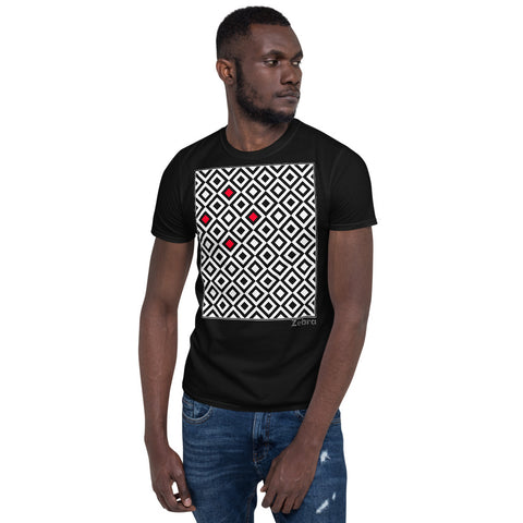 Men's Geometric T-Shirt - The Diamonds - Zebra High Contrast Apparel and Clothing for Parents and Kids