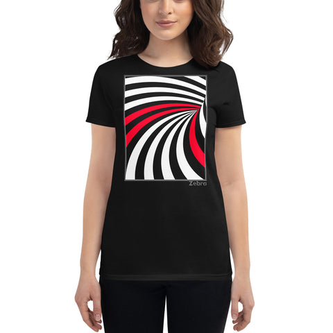 Women's Stripes T-Shirt - The Velodrome - Zebra High Contrast Apparel and Clothing for Parents and Kids