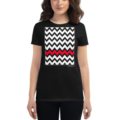 Women's Geometric T-Shirt - The Zig-Zags - Zebra High Contrast Apparel and Clothing for Parents and Kids