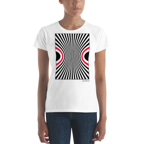 Women's Stripes T-Shirt - The Mad Zebra - Zebra High Contrast Apparel and Clothing for Parents and Kids