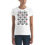 Women's Doodles T-Shirt - The Bears - Zebra High Contrast Apparel and Clothing for Parents and Kids
