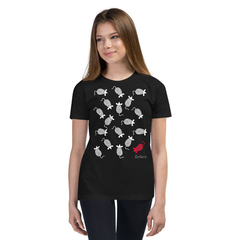 Kid's Doodles T-Shirt - The Mice - Zebra High Contrast Apparel and Clothing for Parents and Kids