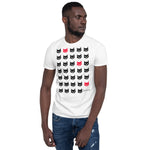 Men's Doodles T-Shirt - The Cats - Zebra High Contrast Apparel and Clothing for Parents and Kids