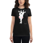 Women's Doodles T-Shirt - The Giraffe - Zebra High Contrast Apparel and Clothing for Parents and Kids